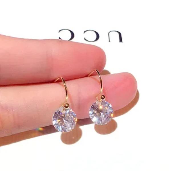 

Latest Korea Temperament Sleek Minimalist Round Ear Studs Three Size Women Aaazircon Nuptial Wedding Occasion Engagement Birthday Present Present