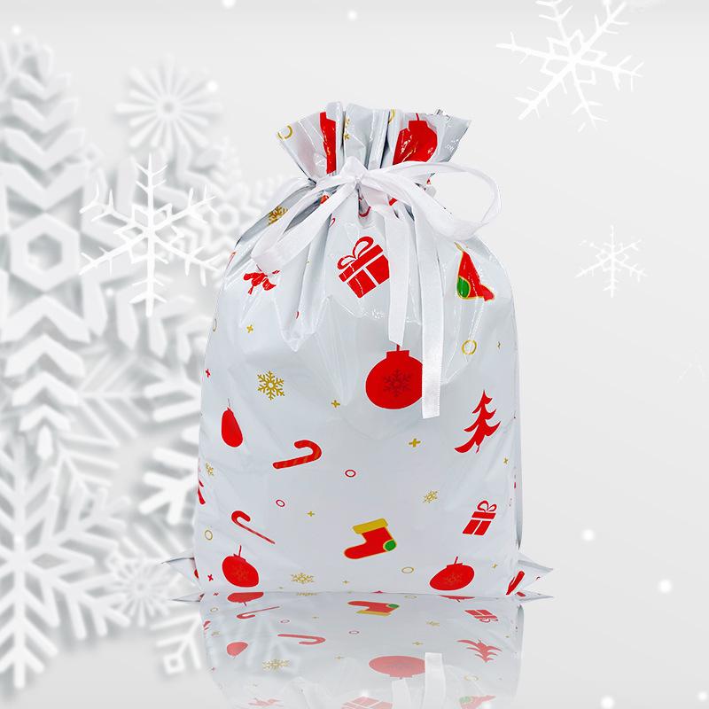 Christmas Drawstring Gift Bags with Santa & Tree Decorations