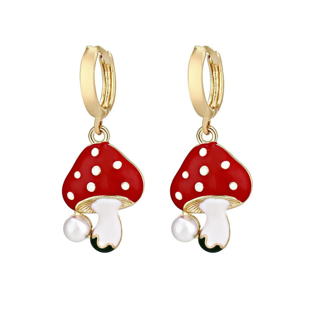 Unique Alloy Trending Geometric Mushroom Earrings For Versatile Women
