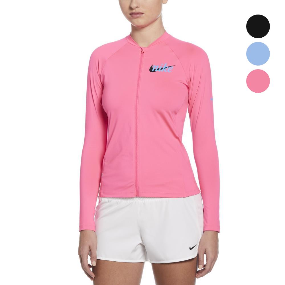 NIKE SWIM Women'S Rash Guard Signature Swoosh Full Zip Long Sleeve Hydroguard Nessf325 Choose 1 Of 3
