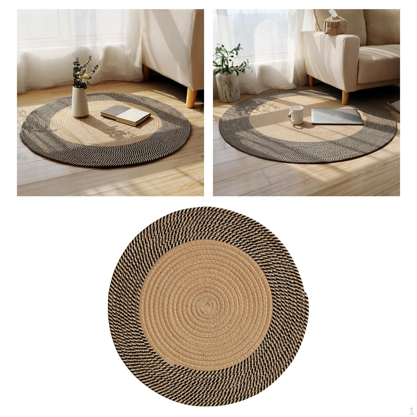 Плетеный Круглый Джутовый Коврик, Двусторонний, Для Комнаты, Спальни Dia 45cm