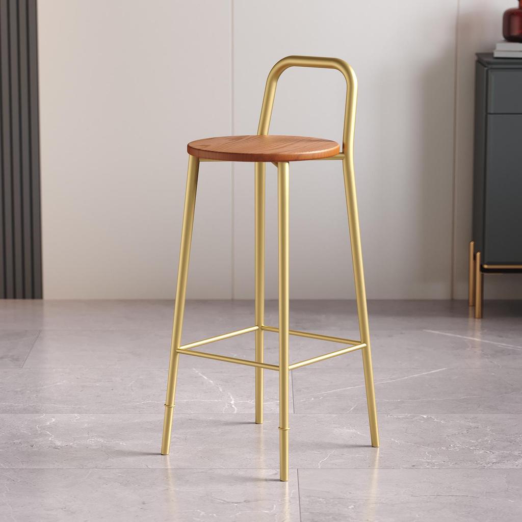 Nordic Iron Art Bar Stool with Backrest – Modern, Luxurious Design
