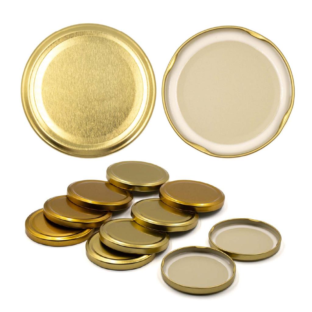 Wieczko Do Słoików Złote 10Szt. 82Mm - 4 Zaczepy