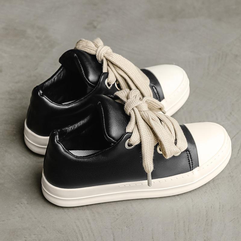 Neue trendige Schuhe Nische High Street Flach Ersatz Gangboden Lässig Leder Oberfläche RO Pummelig Brot Schuhe Paarschuhe X