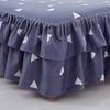 3pcs Modern Korean Floral Bed Skirt Set with Lotus Leaf Embellishments and Princess Floral Pattern, All-Season Brushed Light Beige-Friendly Bedding