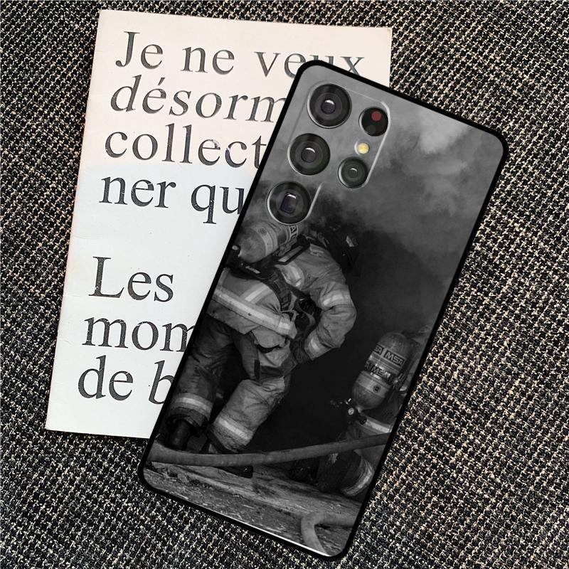 Cool Firefighter Heroes Fireman Case For Samsung Galaxy S25 Ultra S21 S22 S23 S24 Ultra S9 S10 S20 Plus S25 FE Back Cover