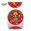Decorative Holiday Labels Christmas Roll Stickers, 8 Festive Patterns Print, Round Envelope Decoration Decals Seals, Coated Paper Stickers for
