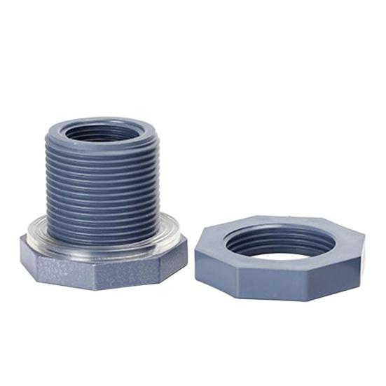 Adattatore per raccordo paratia serbatoio acqua filettato in PVC da 3/4 pollici con guarnizione di tenuta da 2 pezzi