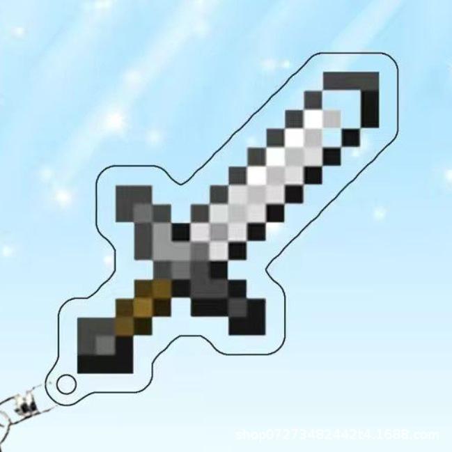 Набор акриловых брелоков Minecraft Мир Периферии Тотем и Зачарованный Кирка Меч Iron Sword