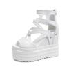 Fashion Wedges 13cm Super High Heels Sandals Thick Bottom Fashion Height Increase Cross Strap Fish Mouth Women's Shoes Casual Sandales