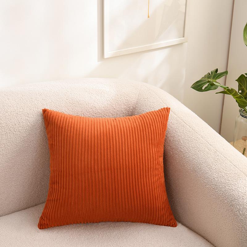 Double-Sided Texture Corduroy Striped Throw Pillow Covers, Modern Aesthetic Pillowcases Vintage Cushion Covers for Living Room Bedroom Sofa