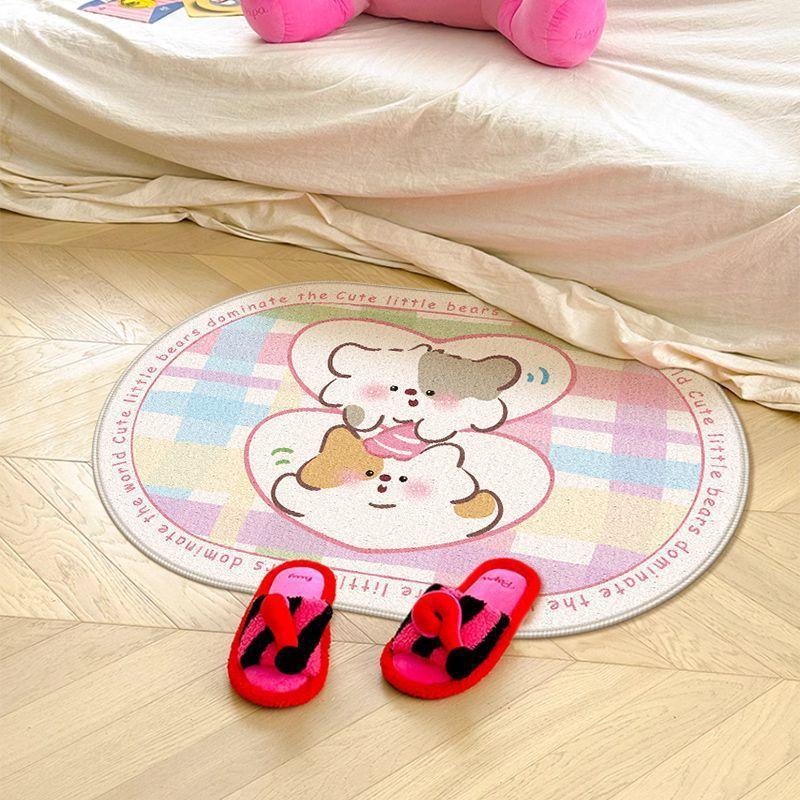 Cute Cartoon Bedroom Bed Blanket Color Carpet Non-slip Mat Cloakroom Foot Mat Room Rental House Renovation