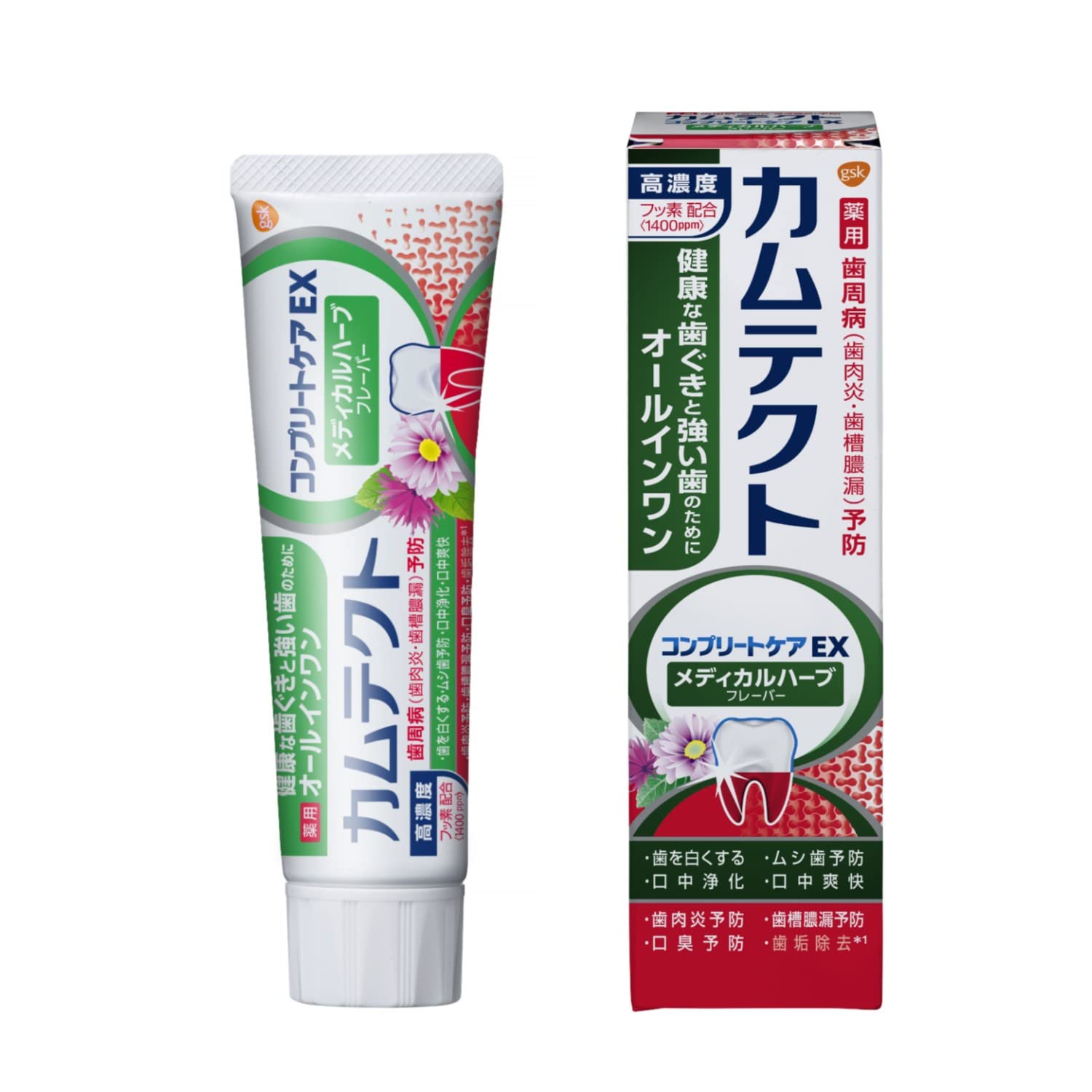 

Camtect Complete Care EX Medical Herb Flavor Toothpaste Periodontal disease prevention 105g 1 bottle [Quasi-drug] (gingivitis/alveolar pyorrhea)