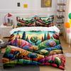 Colorful Abstract Forest Pattern Bedding Duvet Cover Set Duvet Cover Pillowcases (1*Duvet Cover 2*Pillowcases, Without Duvet Insert)