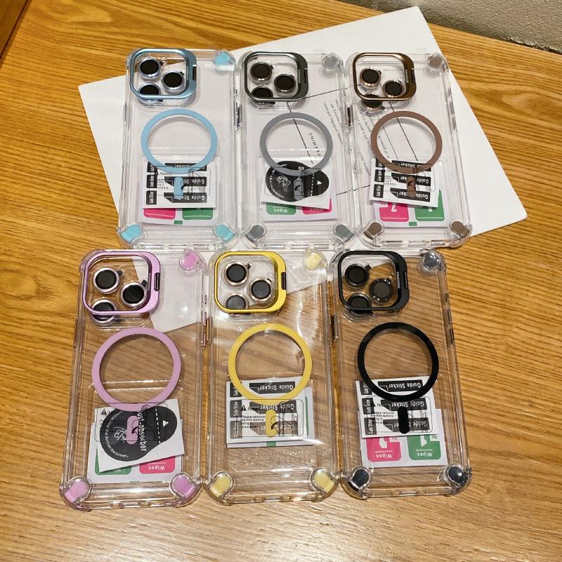 Magsafe Magnetic Lens Bracket Four Corner Anti Fall Acrylic Phone Case For iPhone 16 Pro Max 14 11 12 13 15 Pro Max Bumper Cover