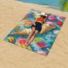 1Pc Macaron Rainbow Ice Cream Beach Towel Cute Girl Heart Beach Holiday Large Size Beach Blanket For Summer Fun