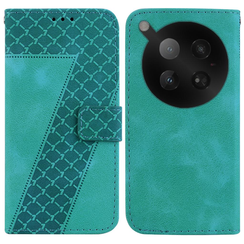 For Infinix Zero 40 4G Stand Case 7-Shaped Pattern Imprint Leather Phone Cover with Strap