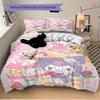 3pcs Dessert Adventure My Sweet Kuromi Pattern Bedding Set, 1* Cover + 2*Pillowcases, Printed Bedding Set, Soft and Comfortable.S017