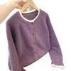 2025 Women's Chic Round Neck Lace Cardigan - Loose Knit, Fashionable and Age-Reducing