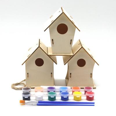 Easy To Assemble Wooden Bird Nest Hous DIY Natural Aesthetic Hanging Birdhouse Decoration Hummingbird Cages Yard