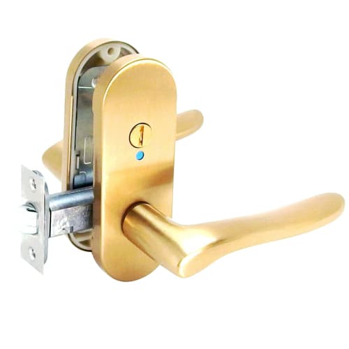 Kawaguchi Giken Door Knob, Interior Lock, AL Series, Boxed, Satin Gold, AL-32-4K13-SG