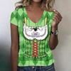Women's Casual V Neck Short Sleeve T Shirt Oktoberfest Print Top Lightweight Comfortable Summer Tee for Everyday Wear