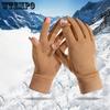 Thermo-Handschuhe aus Wildleder für Herren Winter Outdoor Radfahren Partnerhandschuhe mit Wildleder-Touchscreen Anti-Rutsch Klappfinger Freiliegende Finger Handschuhe