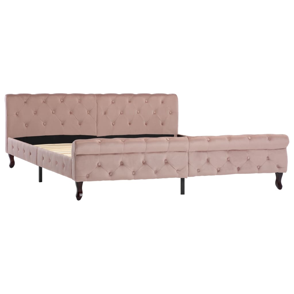 Pink Velvet Bed Frame 180 x 200 cm