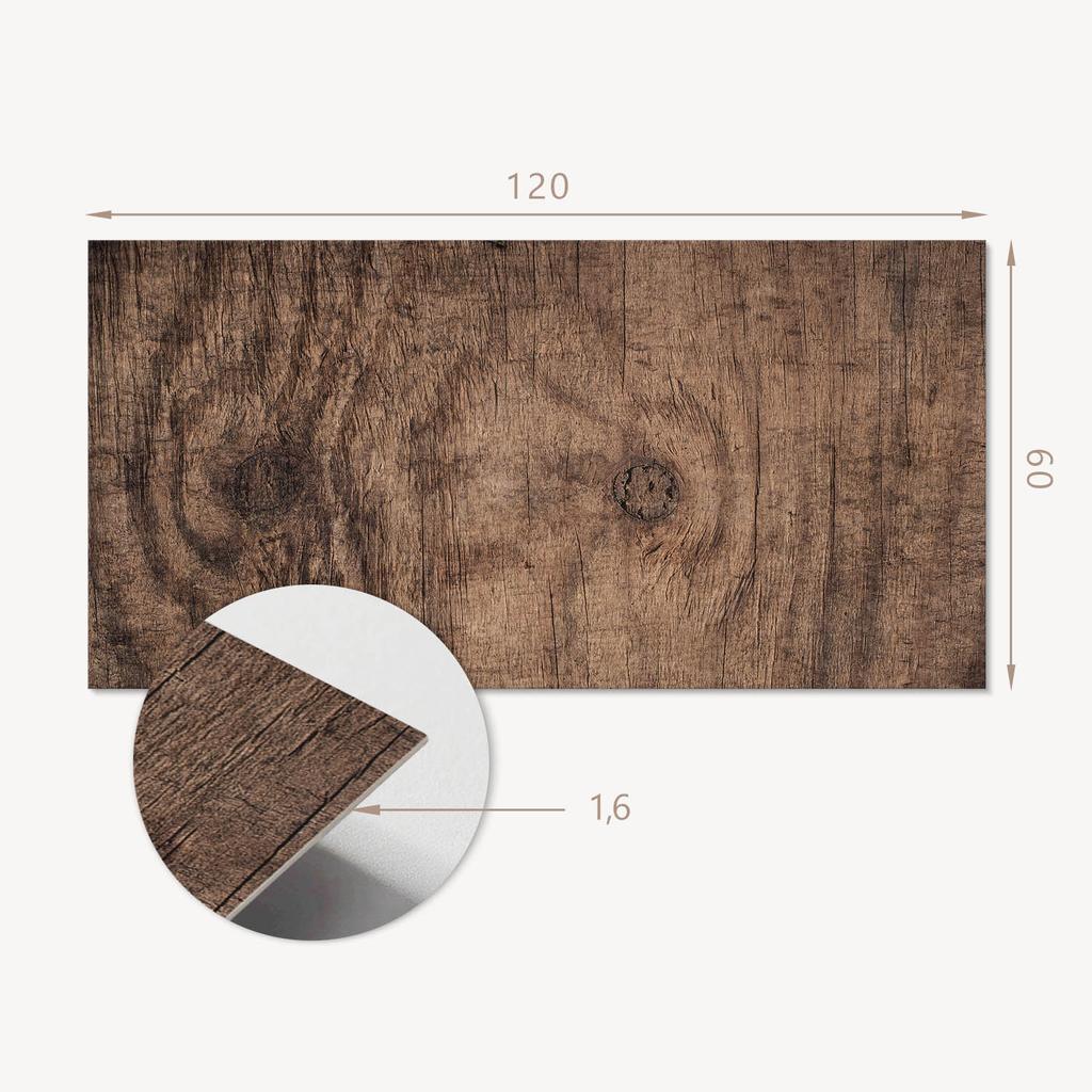 Panel Pcv Z Motywem Łatwa Dekoracja Do Jadalni 120X60 Cm Tekstura Naturalnego Drewna