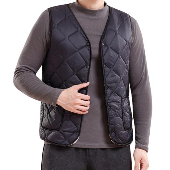 Dámská zimní vesta V-výstřih bez rukávů jednoradové zapínání vesta kabát s kapsami jednobarevný zesílený sametová podšívka vesta kabát