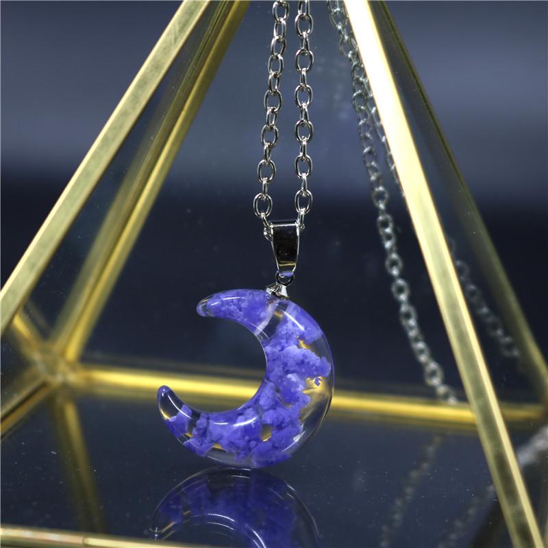 Elegancki przezroczysty żywiczny naszyjnik z wisiorkiem Rould Ball Moon dla kobiet, niebieskie niebo, biały naszyjnik z chmurami, modna biżuteria, prezenty dla dziewczyny