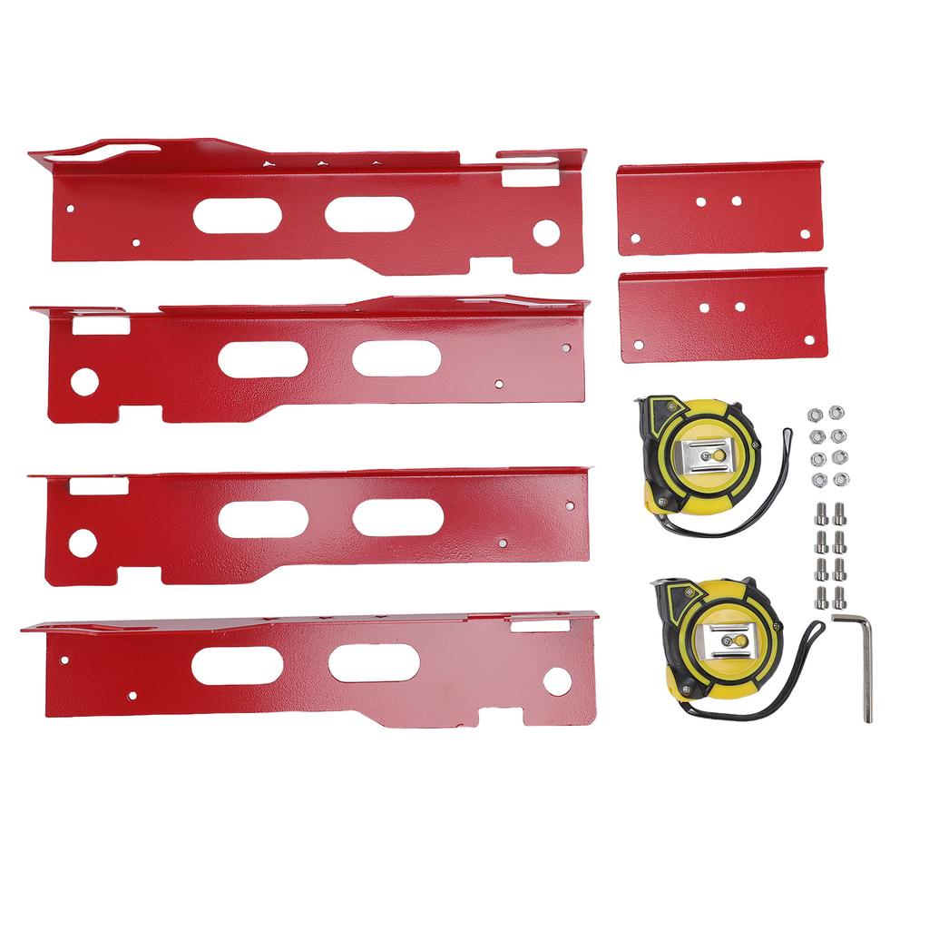 2 Set Wheel Alignment Tool Alloy Steel Camber Alignment Plates with 2 Measuring Tapes Universal for Automotive Red