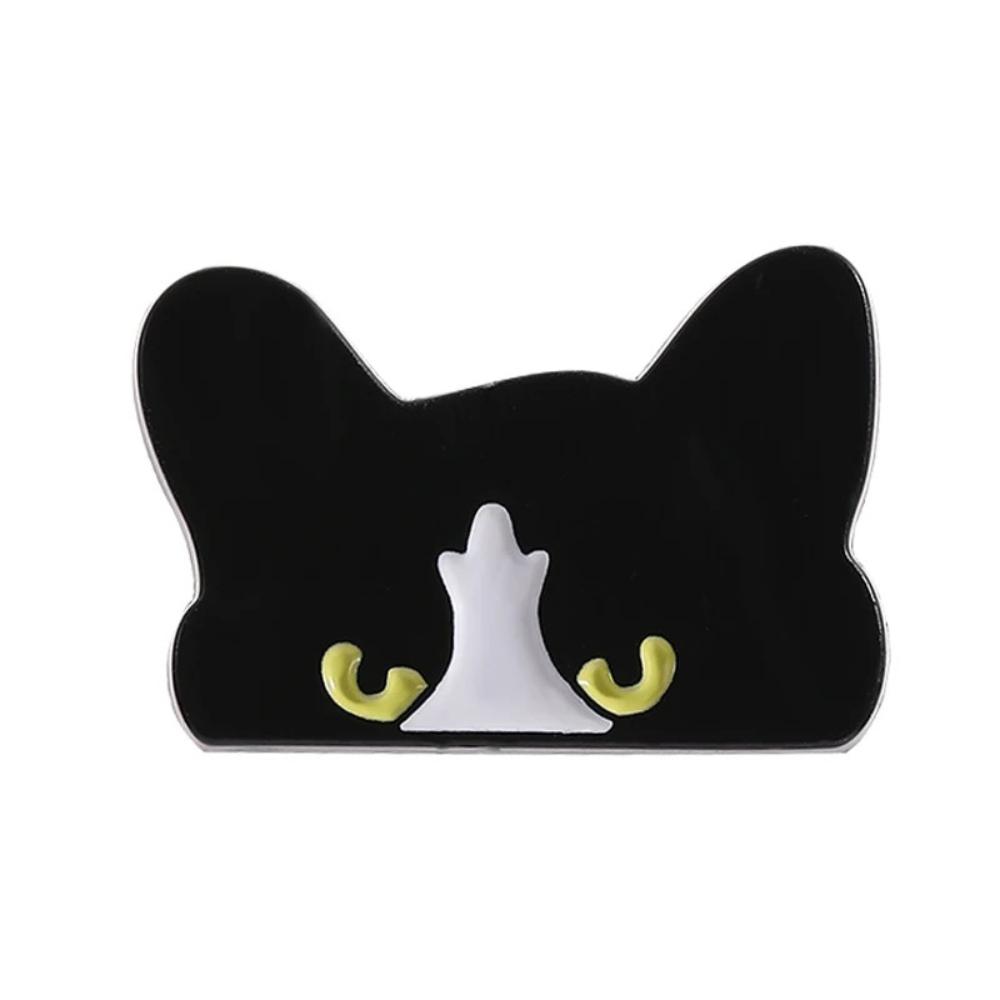 Cartoon Cute Black Peeping Cat Enamel Pins Custom Big Eyes Sneaky Cat Brooches Backpack Lapel Badge Funny Jewelry Gifts Friends