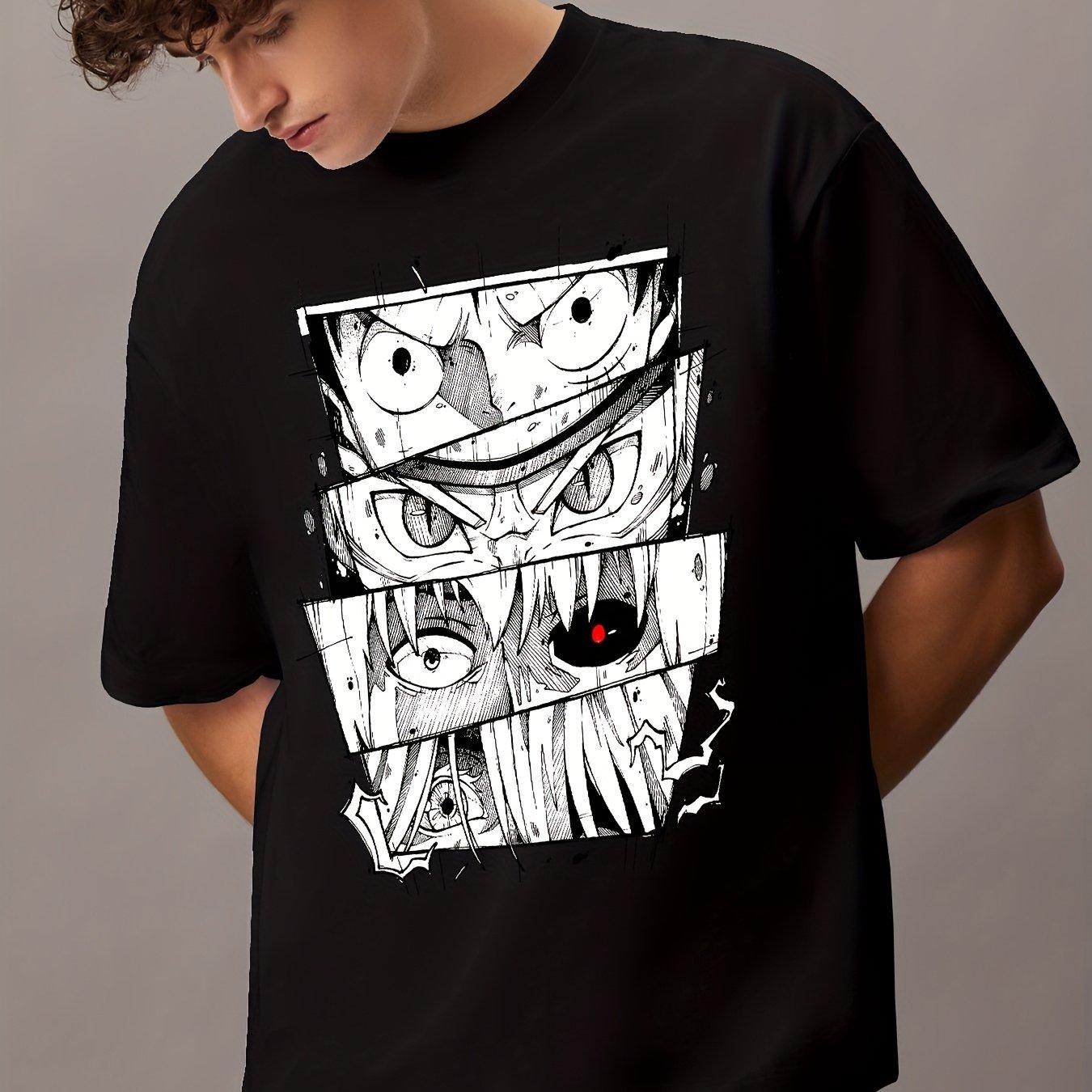 

Japanese Anime Luffy Summer Harajuku Short Sleeves Men Women Leisure Sports Fitness Loose Comfortable Oversized Short Sleeves 4XL