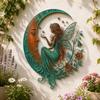 Garden Decor Dragonfly Bee Wall Art 3D Round Celestial Wall Sign Outdoor Accent  Patio Decor