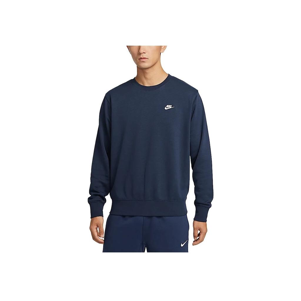 Nike Club Durable Comfortable Fashionable Versatile Crewneck Sweatshirt Men Sweatshirt Obsidian White FN3889-451