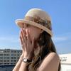 Fashion Elegant Version Women Summer New Knitted Breathable Flower Fisherman Hat Sunshade Sunscreen Curly Edge Short-brimmed Hat