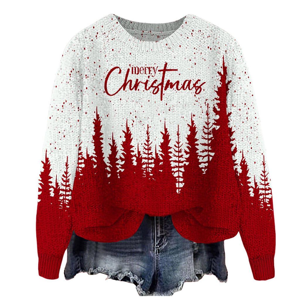 ZJW908-YT2 3D Print Christmas Pullover Sweater