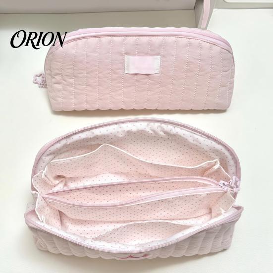Portable Travel Makeup Bag Shell Shape Pencil Pouch with Multiple Compartments, Large Capacity Durable Desk Polyester Zipper Storage Pouch,