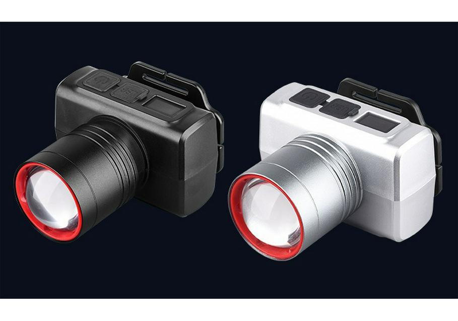 Rechargeable LED Smart Zoom Headlamp with Digital Display for Outdoor Use