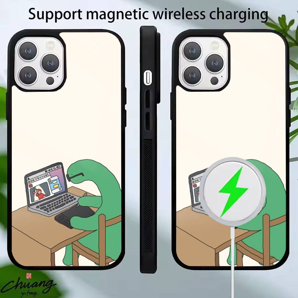 Lovely J-Joguman Studios Phone Case For iPhone 14,16,15,13,17,12,Plus,Pro,Max Magnetic For Magsafe Frosted Cover