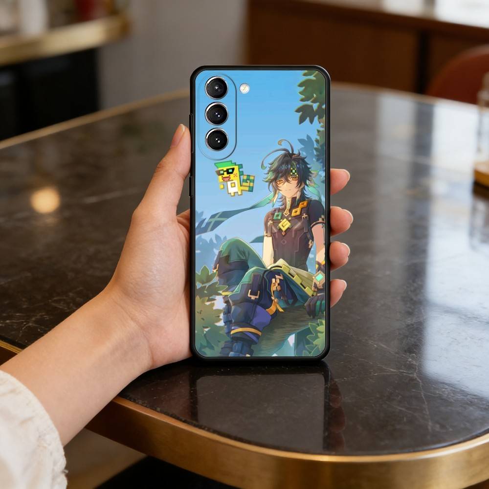 

Genshin Impact Kinich Mualani Phone Case For Samsung S25,24,23,22,30,21,10,9,Ultra,Plus,Lite,FE,4,5 G Soft Black Case Samsung S23plus5G