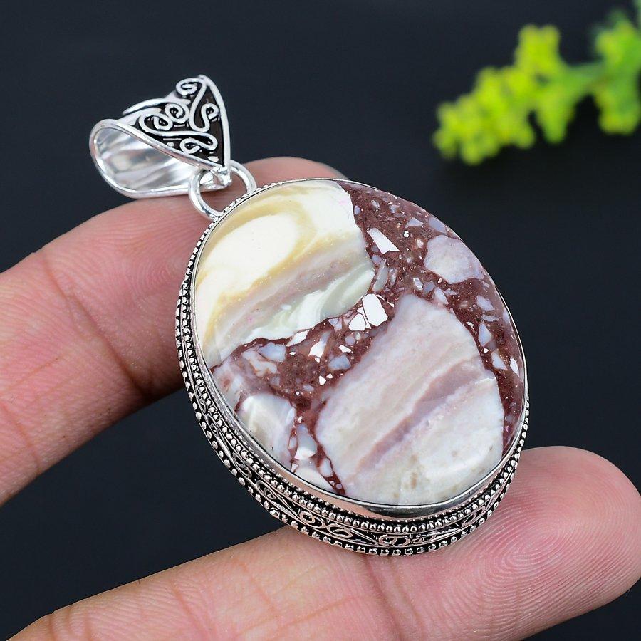 Wild Horse Gemstone Handmade 925 Sterling Silver Gift Jewelry Pendant 2.25" T3w15