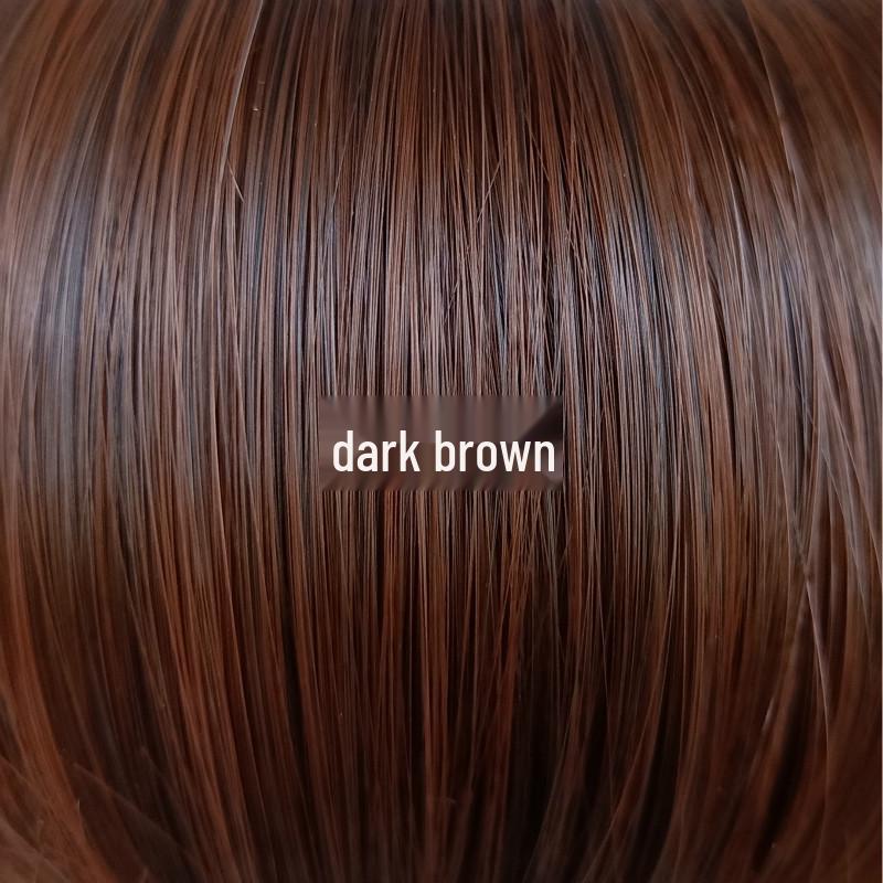 

Парик средней длины черный с челкой - Синтетическое волокно, Длинные прямые волосы для женщин