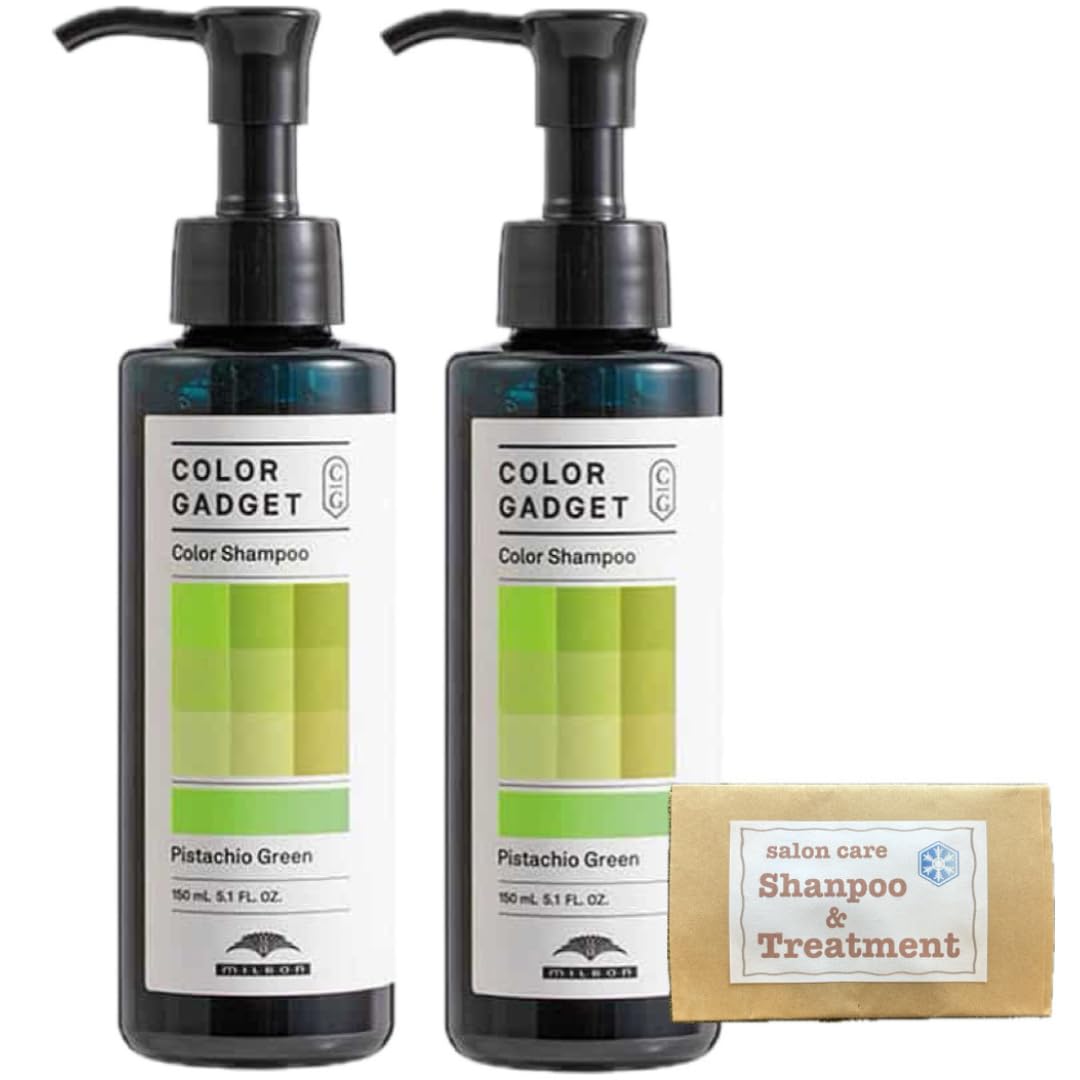 

[Set of 2] Color Gadget Pistachio Green Color Shampoo 150ml Salon Shampoo Treatment Sachet Set