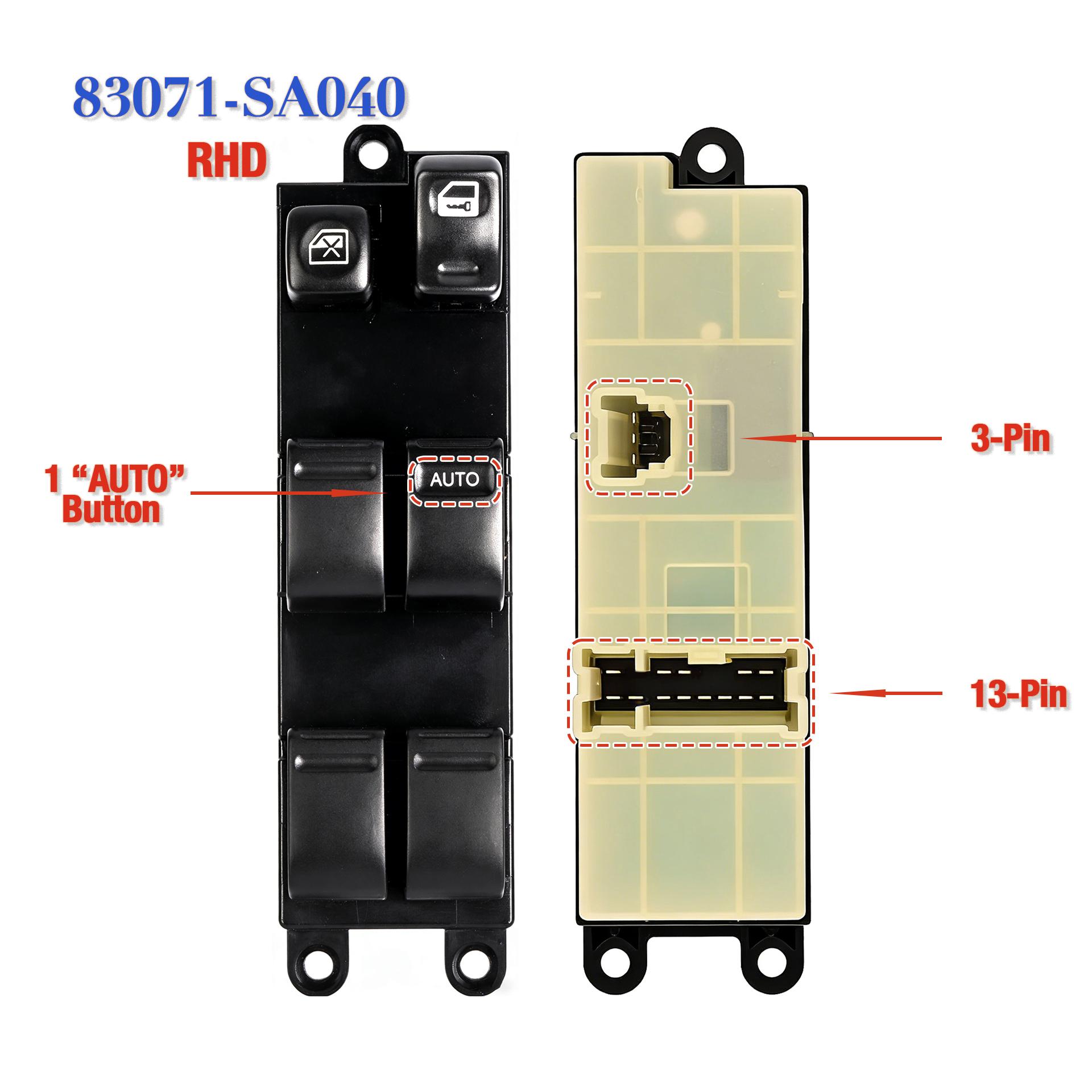 83071-SA040 For Subaru Forester SG Impreza 2002-2008,Front Right Driver Power Window Main Switch Glass Lifter Control Button RHD 83071SA040