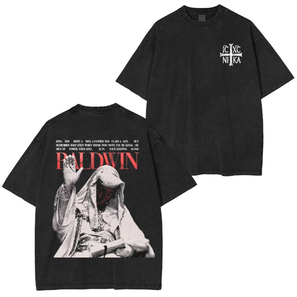 Baldwin IV Crusader Leader Reborn in Vintage Streetwear Graphic Tee Retro Print Shirt Perfect for History and Lovers