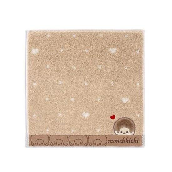 Monchhichi Dot Heart Towel Handkerchief Brown Cute Approximately 2525cm