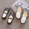 Girls' Cutouts Single Shoes Spring And Summer Soft Soled Children'S Black Leather Shoes Girls' Fashion Performance Flats