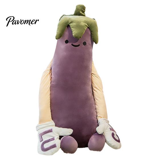 Skin Friendly Pillow Eggplant Body for Side Sleepers, Soft Long Plush Cushion Large Hug with Removable Washable Cover, Cute Hugging Women Full Support
